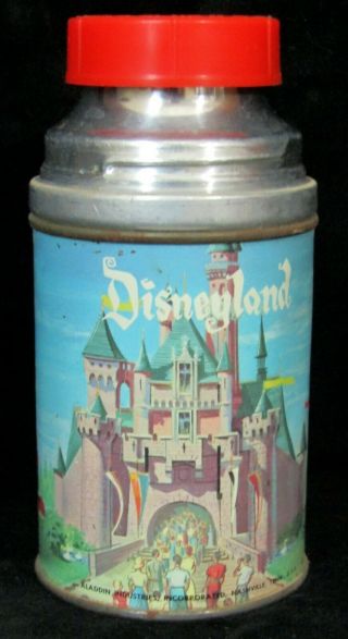 Vintage Aladdin Industries Disneyland Theme Park Lunch Box Thermos W/ Cap