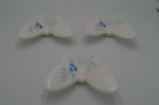 Vintage Homco Blue Roses Porcelain Ceramic Butterflies Picture Wall Hanging 3