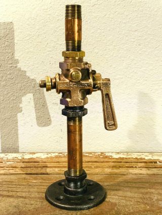 Vintage Brass Steam Valve,  Steampunk Lamp Spine,  Versatile Industrial Parts