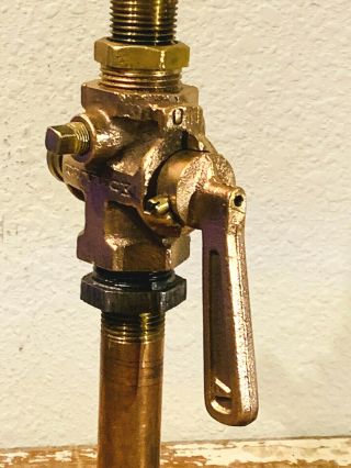 Vintage Brass Steam Valve,  Steampunk Lamp Spine,  Versatile Industrial Parts 8