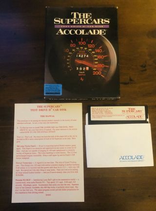 Vintage 1989 Accolade The Supercars Test Drive Ii Car Disk 5 1/4”