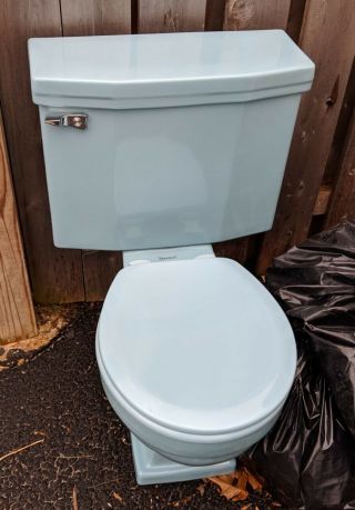 Vintage American Standard Sink And Toilet - Light Blue