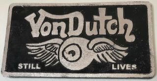 8.  75 " Vintage Aluminum Automotive Car Club Plaque - Von Dutch Still Lives
