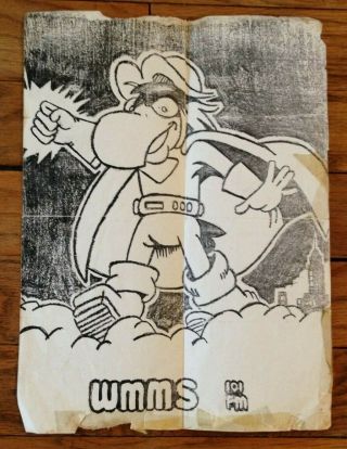 Vintage Wmms 100.  7 The Buzzard Radio Station Cleveland Ohio 101 Fm Ad Sheet