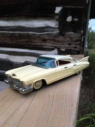 Vintage Bandai 1959 Cadillac Tin Litho Friction Toy Car
