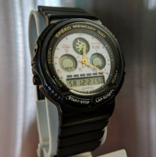 Casio Aw - 20 Speed Memory 100 - Vintage Analog / Digital Ana - Digi Watch