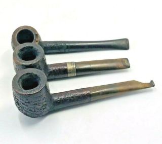 Set Of 3 Estate Pipes Vintage Wood Briar Smoking Spare Bruyere Dunhill