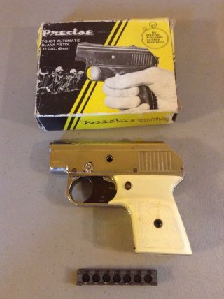 Vintage Starter Blank Pistol Gun - Precise 7 Shot Automatic 22 Caliber