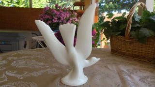 Vtg Pottery Ceramic Dove Figurine McCoy or California Art 50s Wedding In Flight 4