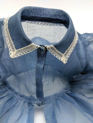 Vintage 1950s Terri Lee Redingote Organza Organdy Blue Tagged Dress Doll Clothes 2