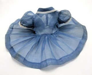 Vintage 1950s Terri Lee Redingote Organza Organdy Blue Tagged Dress Doll Clothes 3