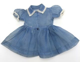 Vintage 1950s Terri Lee Redingote Organza Organdy Blue Tagged Dress Doll Clothes 4