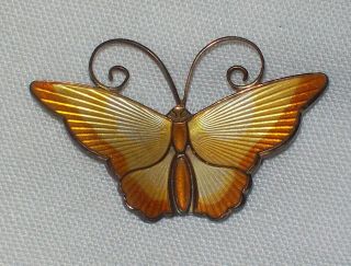 Vintage David Andersen Norway.  925 Sterling Silver Enamel Butterfly Pin