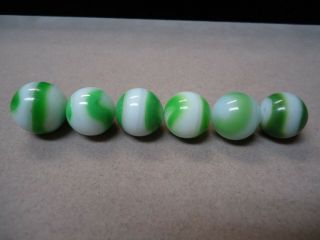 6 Vintage Akro Agate Company Corkscrew Marbles 5/8 To 11/16,