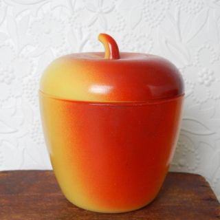 Vintage Hazel Atlas Milk Glass Apple Jam Jelly Jar With Lid 3.  75 "