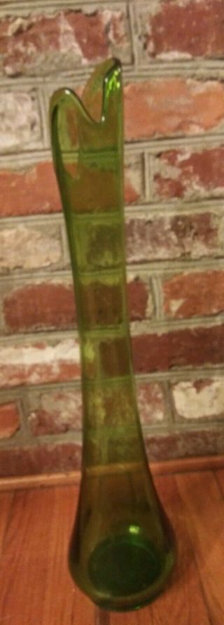 MCM Viking Glass Green Swung Vase 21.  5 