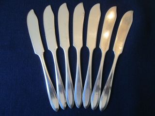 Set 7 Butter Knives Vintage Oneida Community Silverplate: Patrician Patt Lovely