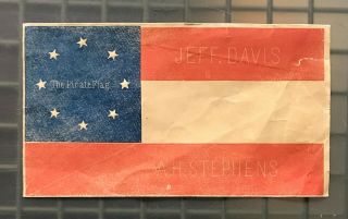 Vintage Civil War Era Jeff Davis A.  H.  Stephens " The Pirate Flag " Envelope