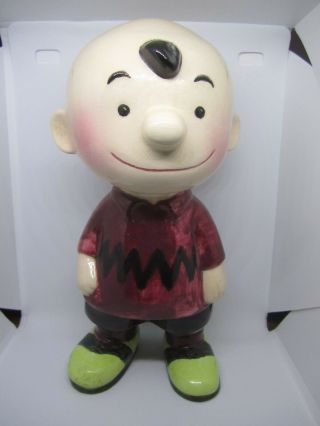 Vintage Peanuts Charlie Brown Ceramic Figure Hand Painted 1960s