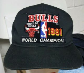 Vtg Chicago Bulls 1991 Champions Snapback Hat Jordan Cap 90s Sports Specialties
