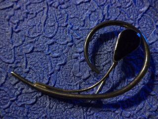 Vintage Signed Mexico.  925 Black Onyx Abstract Modernist Freeform Brooch Pin