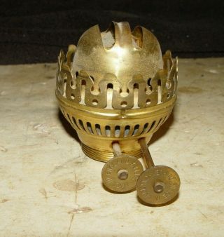 Estate Old Vintage Brass Made In England Duplex Oil Kerosene Lamp Burner Part