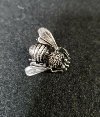 Vintage Sterling Silver Insect Bumble Bee Pin Brooch