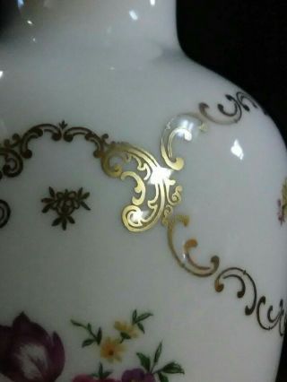 Elegant Vtg.  Reichenbach Germany Fine China Hand Painted Gold Giled/Floral Vase 7