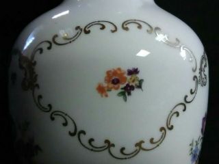Elegant Vtg.  Reichenbach Germany Fine China Hand Painted Gold Giled/Floral Vase 8
