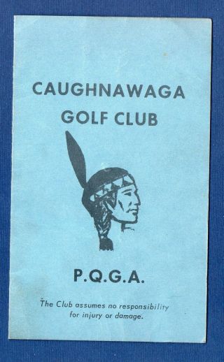 Vintage Card Caughnawaga Golf Club Kahnawake Quebec 9 Hole Course