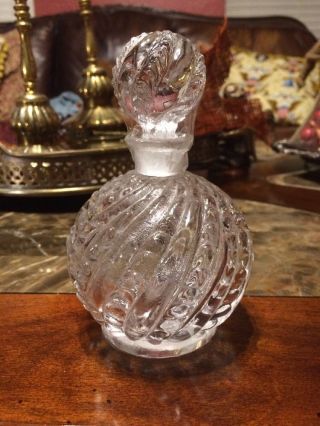 Vintage Glass Perfume Bottle Decanter 5 1/2 Inches