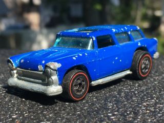 Vintage 1969 Hot Wheels Redline Alive 55 Chevrolet Nomad Wagon Blue Enamel
