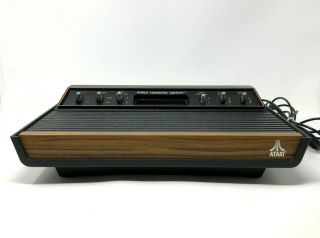Vintage Atari 2600 Woodgrain Console Only Gaming System Cx - 2600 As - Is