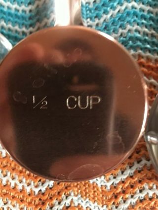 Vintage Metal Measuring Cup Set Aluminum And Copper Color Set Of Five And Hanger 5