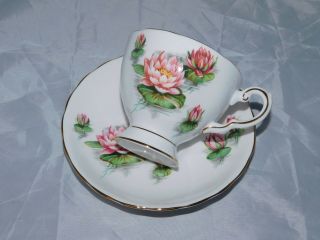 Vintage Tuscan Fine Bone China Birthday Flowers - Water Lily - Tea Cup & Saucer