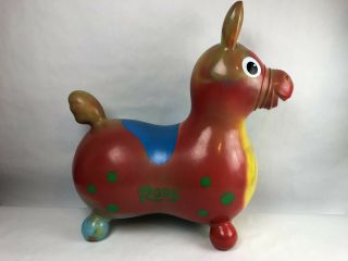 Vintage Tie Dye Toy Horse Hippie Rainbow Child Inflatable Bounce Ride 1984 Italy 4