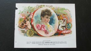 Vintage Flor De Lucia Inner Cigar Label Salesman Sample