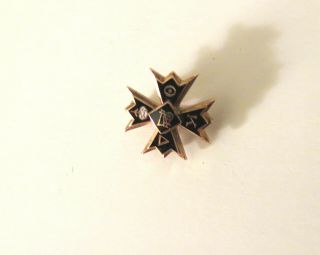 Vintage 10k Gold & Enamel Lapel Pin Masonic