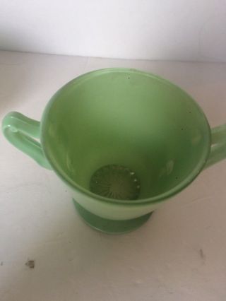 Vintage Sugar Bowl Trio Jadeite Green Glass Ribbed 5