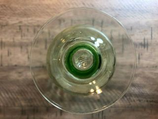Vintage Uranium Depression Vaseline Glass Footed Vase Ribbed Twist Swirl - Glows 7
