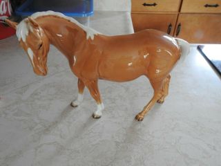 Vintage Beswick Horse Figurine Palomino Large Standing Horse 7 " H