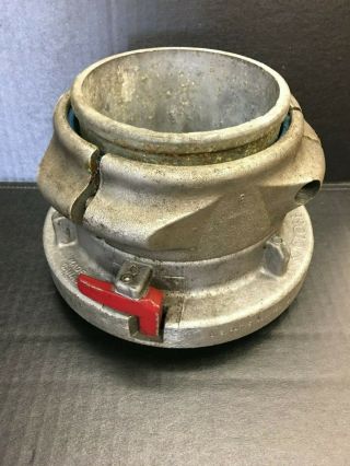 Vintage Storz Fire Hose Coupling 5 " Angus - Removed From Retired Hose