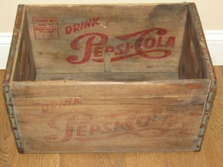 Rare Vintage Pepsi Cola Wood Wooden Case / Crate / Box
