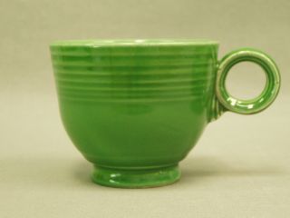 Vintage Old Fiesta Ware Cup & Saucer in MEDIUM GREEN Homer Laughlin China 1950 ' s 6