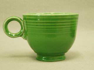 Vintage Old Fiesta Ware Cup & Saucer in MEDIUM GREEN Homer Laughlin China 1950 ' s 7