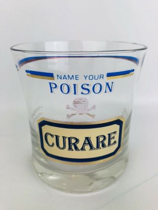 Vintage " Name Your Poison " Curare By Cera Glass W/ Skull Neiman Marcus