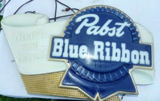 Vintage Pabst Blue Ribbon Light,  Cash Register Sign