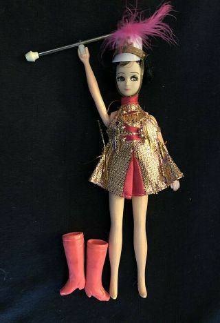 Vintage Topper Dawn Doll Majorette Kip Pink Plume Pink Boots & Baton
