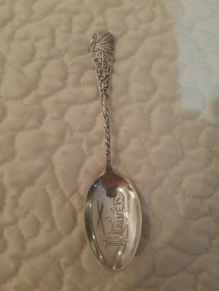 Vintage Sterling Silver Denver Indian Souvenir Spoon 2