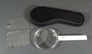 Vintage Germany German Hand - Held Magnifier 6,  0 Dpt Magnifying Glass Loupe W/case
